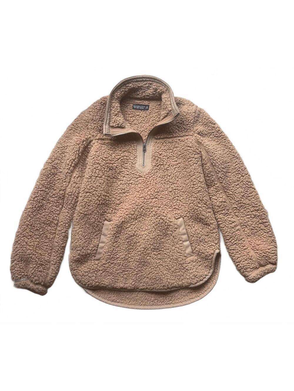Abercrombie & Fitch “Soft AF” Sherpa Quarter Zip Pullover Size M